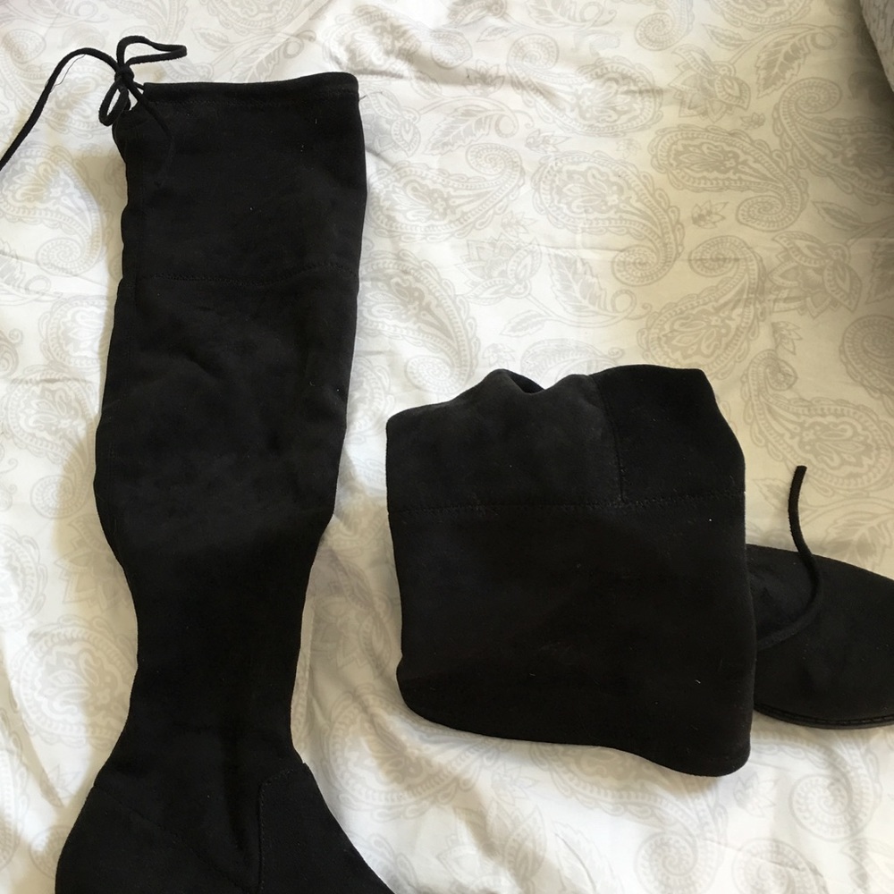 Over the knee black boots